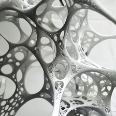 2. Composites materials engineered for maximum strength, intricate lattice structures demonstrating resilience.