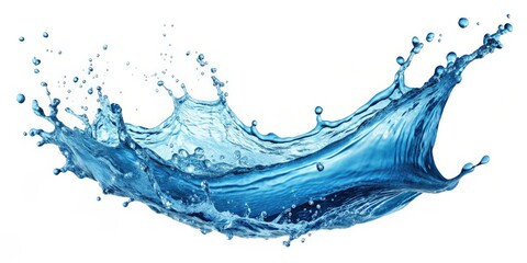 Poster - Blue water splash in isolation, blue, water, splash, isolated, vibrant, refreshing, liquid, motion, pure,aqua, droplets, wet