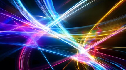 Poster - Abstract background with colorful light streaks.
