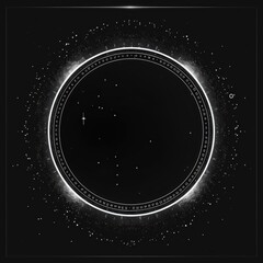 Wall Mural - starry night sky with a glowing circle
