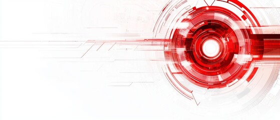Poster - Abstract Technology Background with Red and White Circles