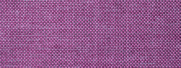 Canvas Print - Texture purple background from woven textile material with wicker pattern, macro. Violet vintage fabric cloth,