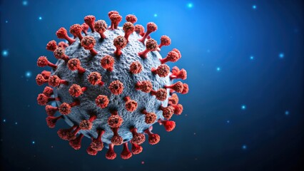Aufkleber - Covid-19 virus molecular on dark blue background, rendering, Covid-19, virus, molecular, abstract,black, blue