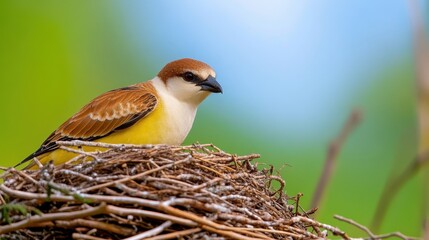 Bird Nesting in Nature