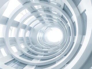 Poster - Abstract Architecture Illustration Modern Geometric of White Circular Building