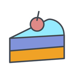 Sticker - Cake Slice Vector Icon