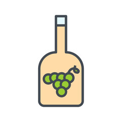 Canvas Print - Wine Grapes Vector Icon