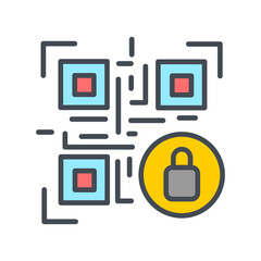 Sticker - QR Code Encryption Vector Icon