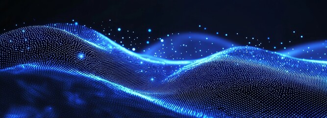 Fototapete - A futuristic dots background with abstract technology. Big data digital code. 3D rendering of abstract dots.
