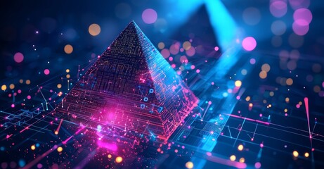 Poster - CG data analysis hud technology reports futuristic data search reports 3D modeling