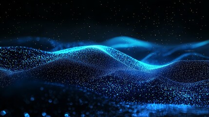 Leinwandbilder - An abstract background of digital particles and light, or an abstract background of cyber technology.