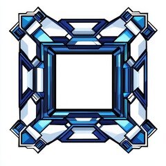 Fototapete - The background is an abstract futuristic blue glow technology sci-fi frame with a ui overlay