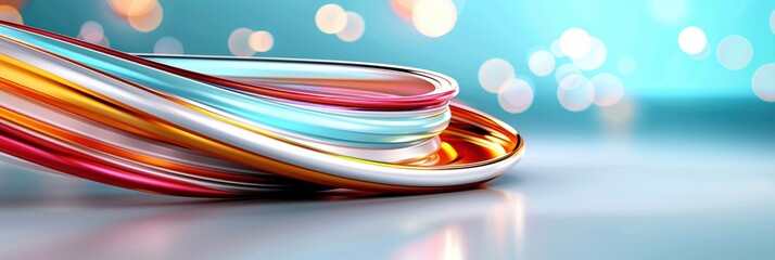 Wall Mural - Abstract colorful light trails on vibrant background, creating dynamic motion and energy in the image.