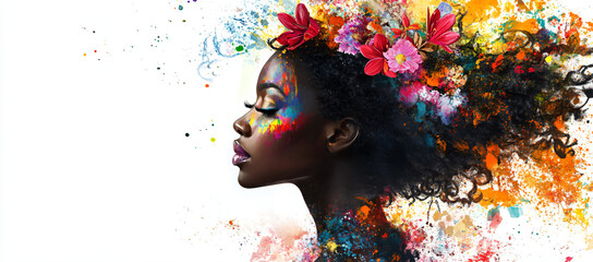 Canvas Print - Colorful Woman Portrait.