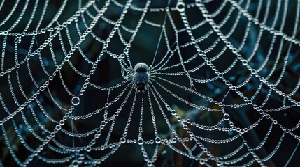 Sticker - Spiderweb with dew drops