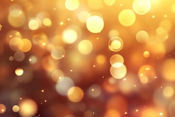 Wall Mural - golden bokeh lights on warm background