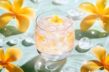 Fresh Tropical Sparkling Summer Drink