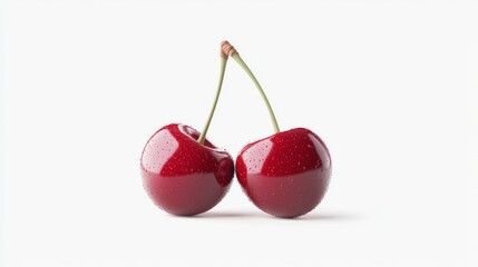 Vibrant 3D Cherry Icons on White Background