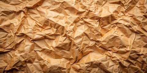 Wall Mural - Crumpled brown paper background texture, crumpled, paper, texture, brown, vintage, design, backdrop, rough, empty, wrinkled