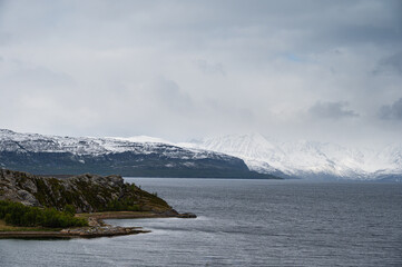 nature sceneries along the road from Alta to Tromsoe, Norway