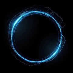 Poster - Glowing blue circle on black