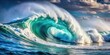 © InspireStock Gallery - Powerful ocean wave crashing on the shore, sea, water, surf, turbulent, splash, foam, force, motion, nature, beach, powerful