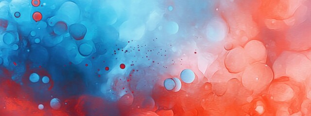 Poster - Vibrant abstract backdrop featuring blurred blue and red watercolor elements Illustration