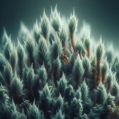 43 A highly detailed macro style photograph of a mountain moss s