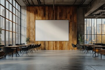 Canvas Print - Modern Loft Meeting Room with Big Window