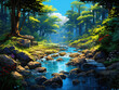 © MdSaiful - Luxurious Charming, clean and transparent. River flow in the mountains