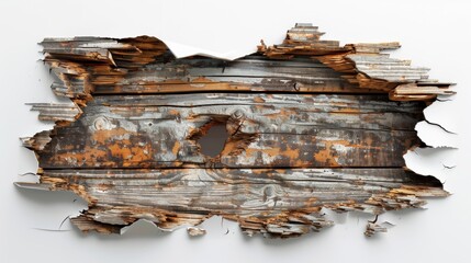 Sticker - Weathered wood with hole