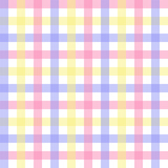 Wall Mural - Colorful gingham seamless pattern.Pastel checkered tartan plaid repeat pattern.Geometric vector background wallpaper