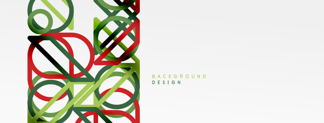 Poster - Abstract background - colorful circle lines technology or business digital template