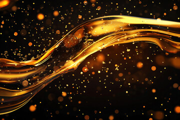 Canvas Print - Golden Liquid Splash.