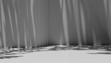 Aufkleber - Minimal abstract light gray background for product presentation. Soft shadow and light from windows on white wall.