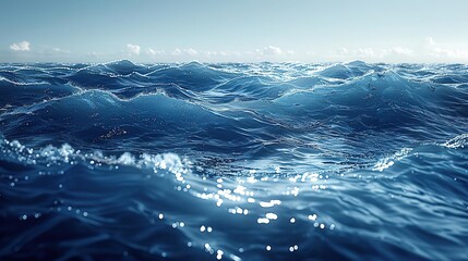 Ocean Waves Abstract Background 3D Illustration