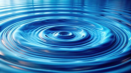 Poster - Close up shot of abstract blue water texture with round ripples, water, texture, abstract, blue, round, ripples, close up