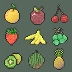 bundle fresh fruit pixel art