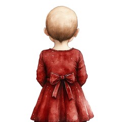 Wall Mural - there is a painting of a little girl in a red dress