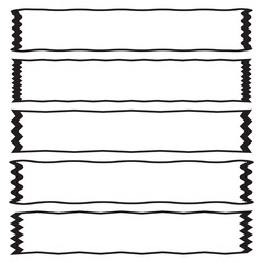 Poster - Squiggle frames set. Zigzag wavy edges, retro frames, psychedelic rectangles, photo frames, text boxes, tags, labels. Wave and curvy borders. isolated on white  background. Vector illustration. EPS 10