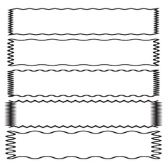 Poster - Squiggle frames set. Zigzag wavy edges, retro frames, psychedelic rectangles, photo frames, text boxes, tags, labels. Wave and curvy borders. isolated on white  background. Vector illustration. EPS 10