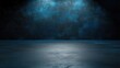 © KumCup - A dark, moody blue studio background with textured walls and floor illuminated by spotlight.