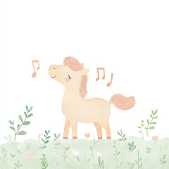 Wall Mural - Singing Pony.