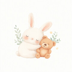 Poster - Bunny and Teddy Friend.