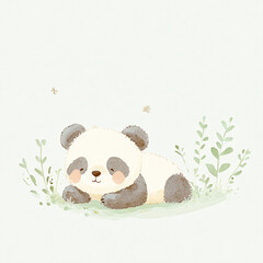 Poster - Cute Panda Illustration.