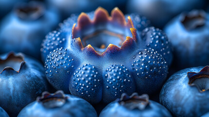 Poster - Fresh Blueberries: Macro Photography for Your Next Recipe or Website