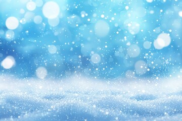 Poster - Silver and soft blue colored blurry Christmas and New Year greeting card illustration background with bokeh.