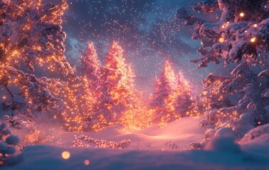 Aufkleber - With snow-covered trees and ice rivers, this is a beautiful winter landscape scene