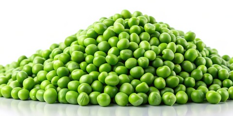 Poster - Green peas in a vibrant and fresh pile, healthy, organic, vegetables, legumes, nutrition, agriculture, farming, green, produce