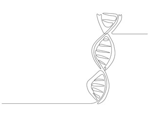 Fototapete - Continuous one line drawing of DNA. Single line drawing illustration of rhino DNA. National science day concept line art. Editable outline